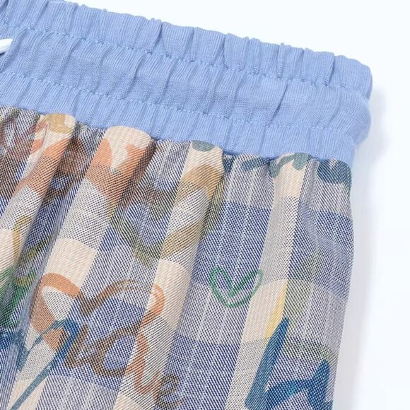 B.Sure Contrasting Heart Plaid Casual Pants - Picture 3 of 4